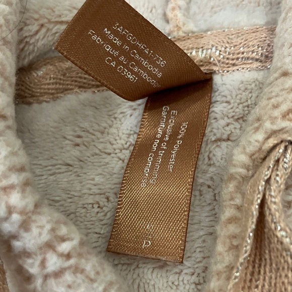 Women’s size small light pink / beige Denver Hayes Plush Hooded Sweatshirt Dress - Picture 3 of 16